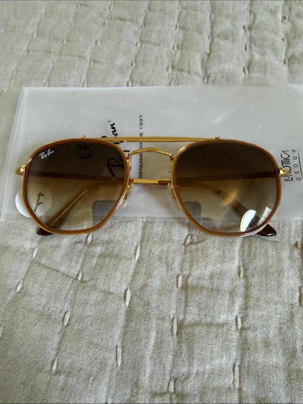 New Ray-Ban Marshall II Gold Frame Sunglasses with gradient Brown Lenses